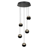 Belluno 4585ZW – 5-lichts ronde hanglamp met kabellift