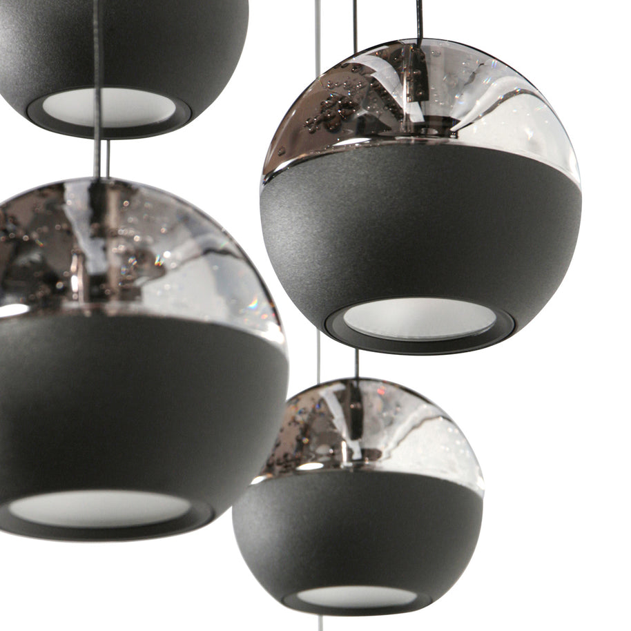 Belluno 4585ZW – 5-lichts ronde hanglamp met kabellift