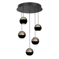 Belluno 4585ZW – 5-lichts ronde hanglamp met kabellift