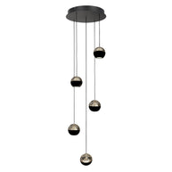 Belluno 4585ZW – 5-lichts ronde hanglamp met kabellift