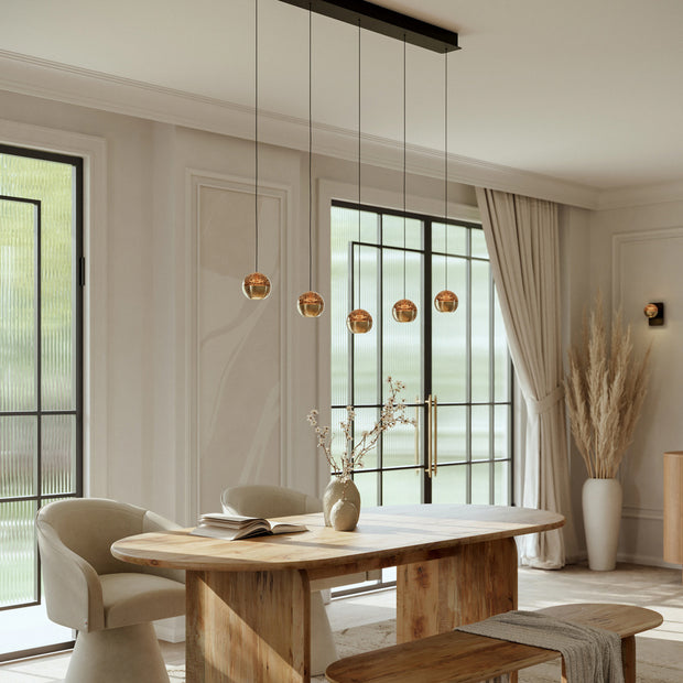 Belluno 4586ME – Luxe messingzwarte hanglamp met liftsysteem
