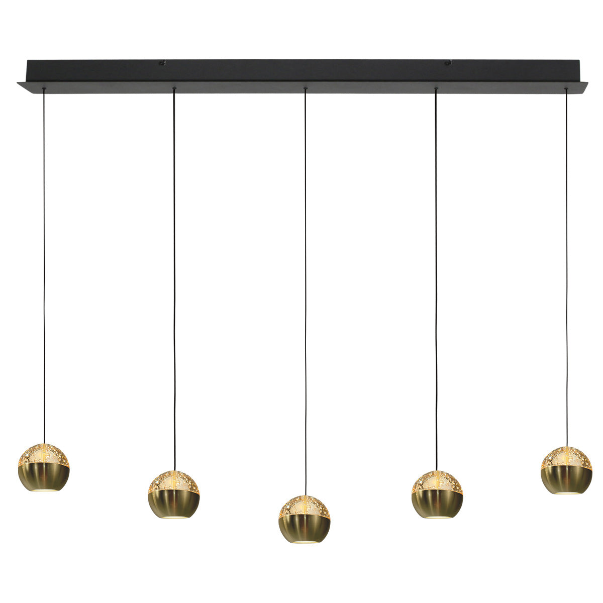 Belluno 4586ME – Luxe messingzwarte hanglamp met liftsysteem