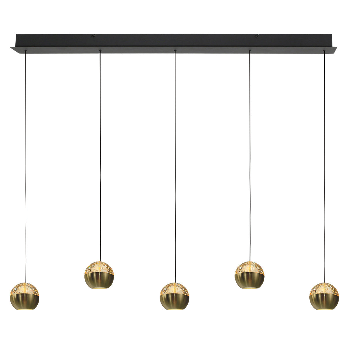 Belluno 4586ME – Luxe messingzwarte hanglamp met liftsysteem