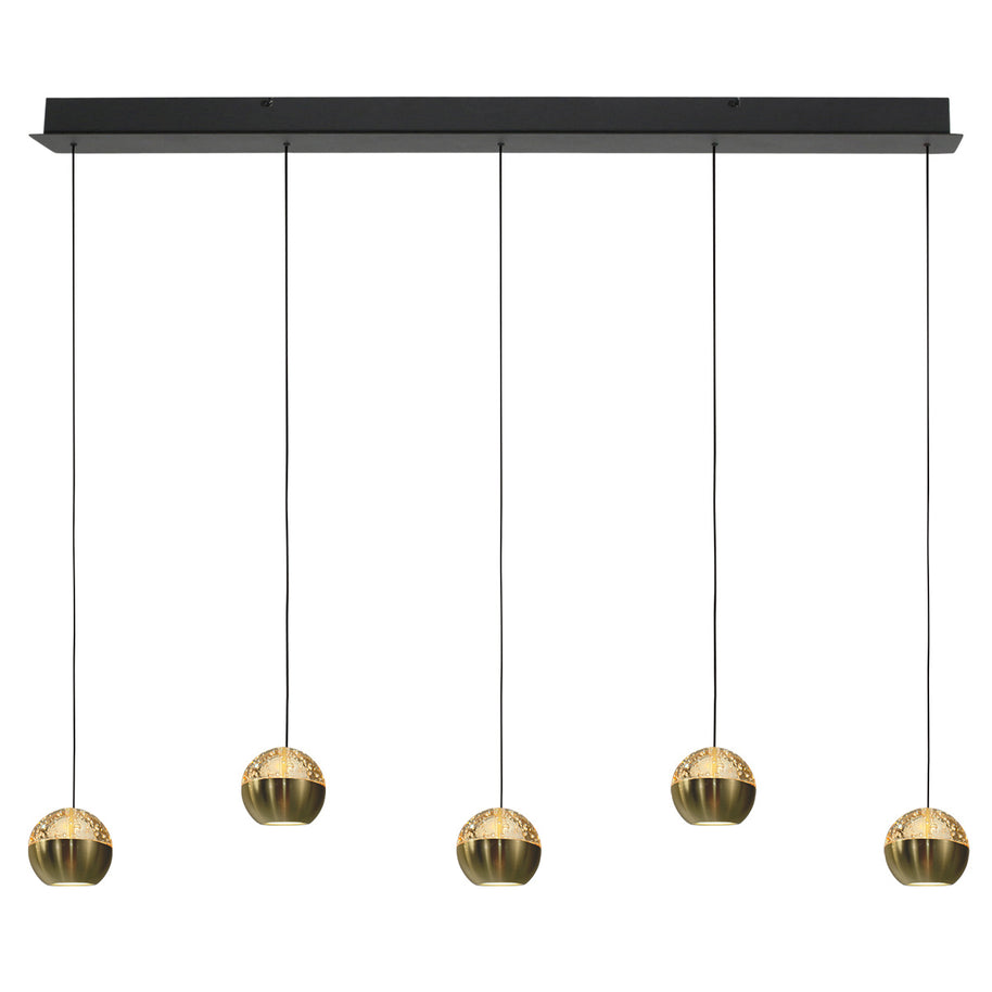 Belluno 4586ME – Luxe messingzwarte hanglamp met liftsysteem