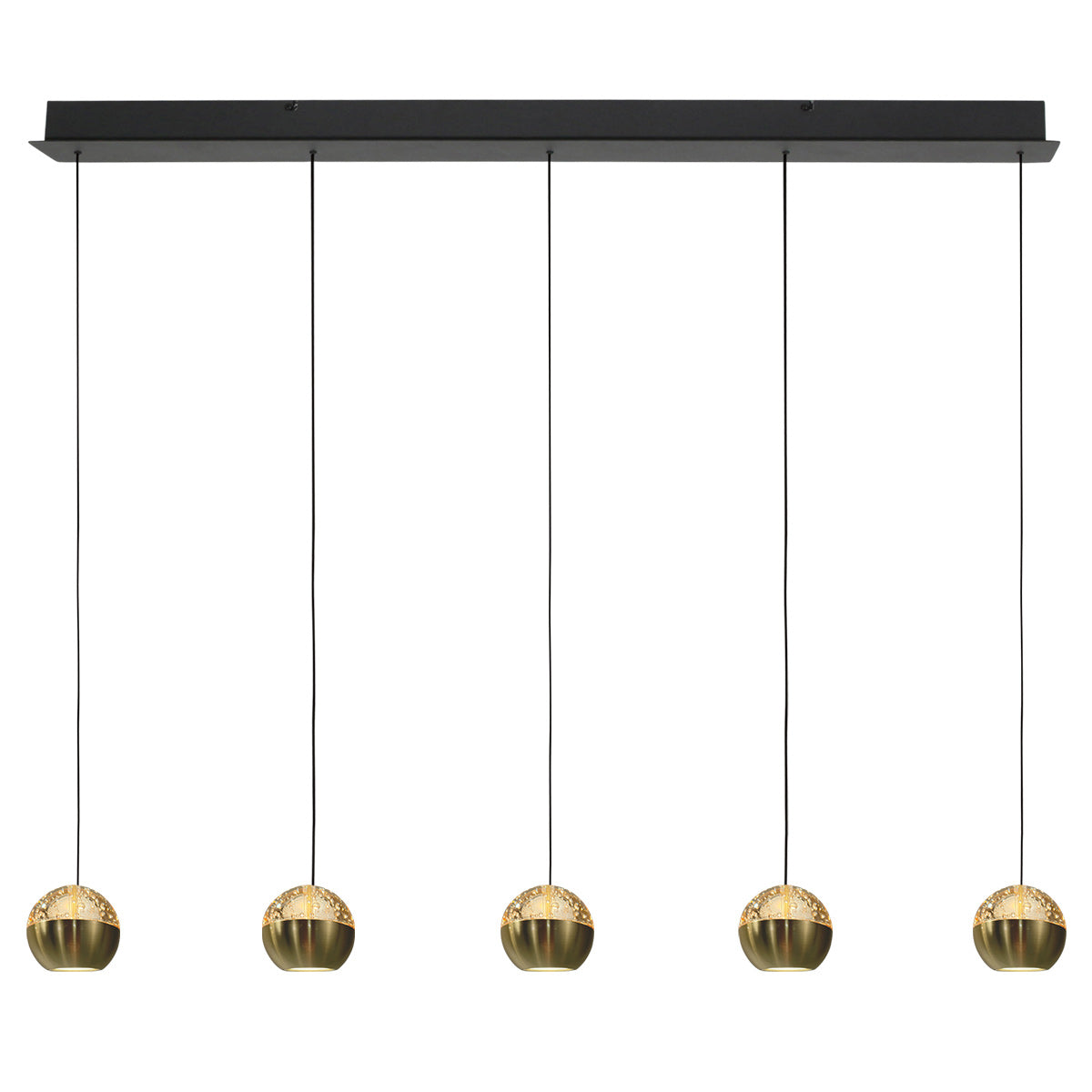 Belluno 4586ME – Luxe messingzwarte hanglamp met liftsysteem
