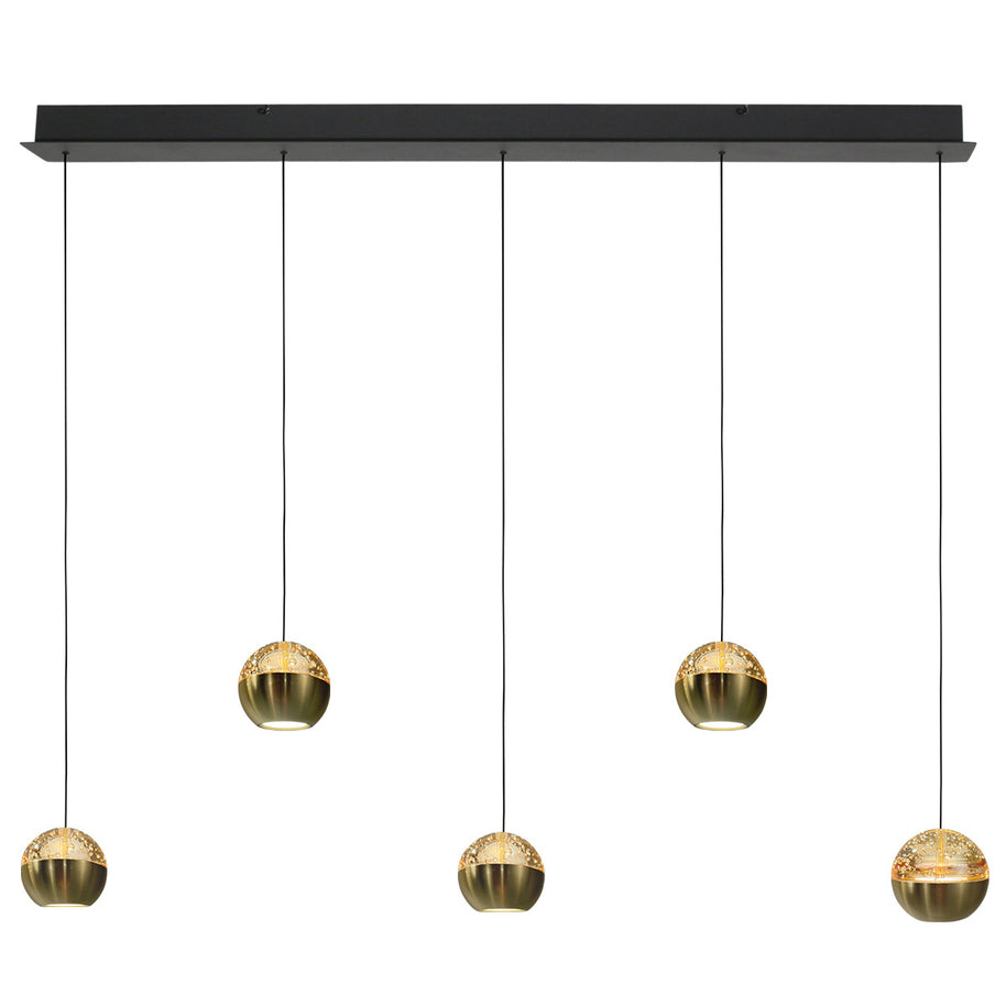 Belluno 4586ME – Luxe messingzwarte hanglamp met liftsysteem