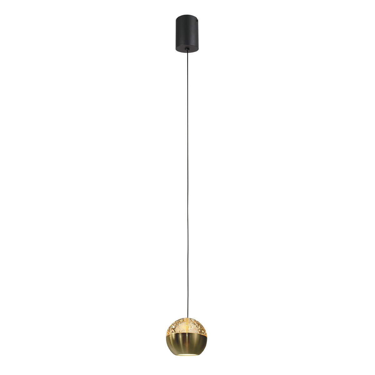 Belluno 4587ME – Messing hanglamp met amber glas