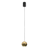Belluno 4587ME – Messing hanglamp met amber glas