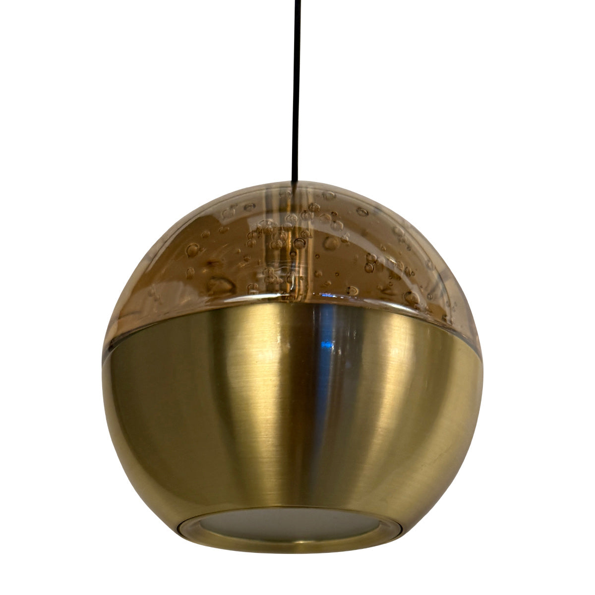Belluno 4587ME – Messing hanglamp met amber glas