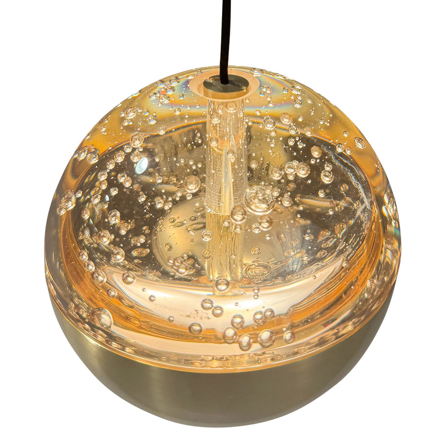 Belluno 4587ME – Messing hanglamp met amber glas