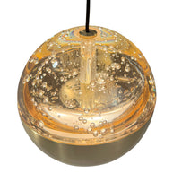 Belluno 4587ME – Messing hanglamp met amber glas