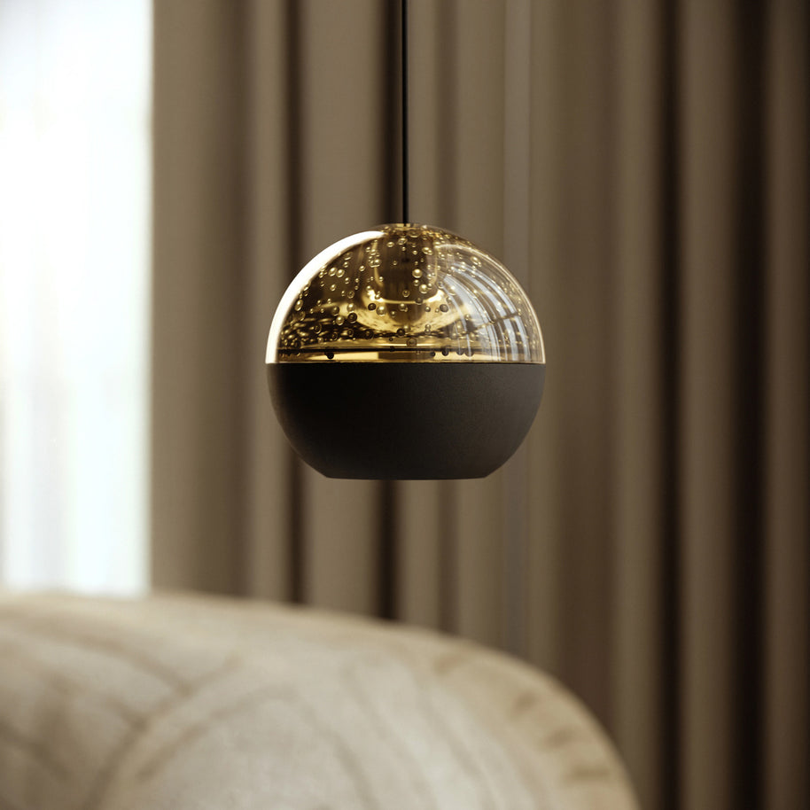 Belluno 4587ZW – 1-lichts hanglamp zwart met kabellift