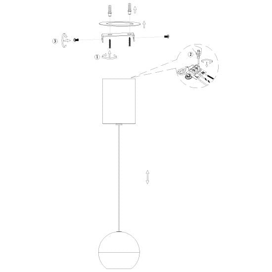 Belluno 4587ZW – 1-lichts hanglamp zwart met kabellift