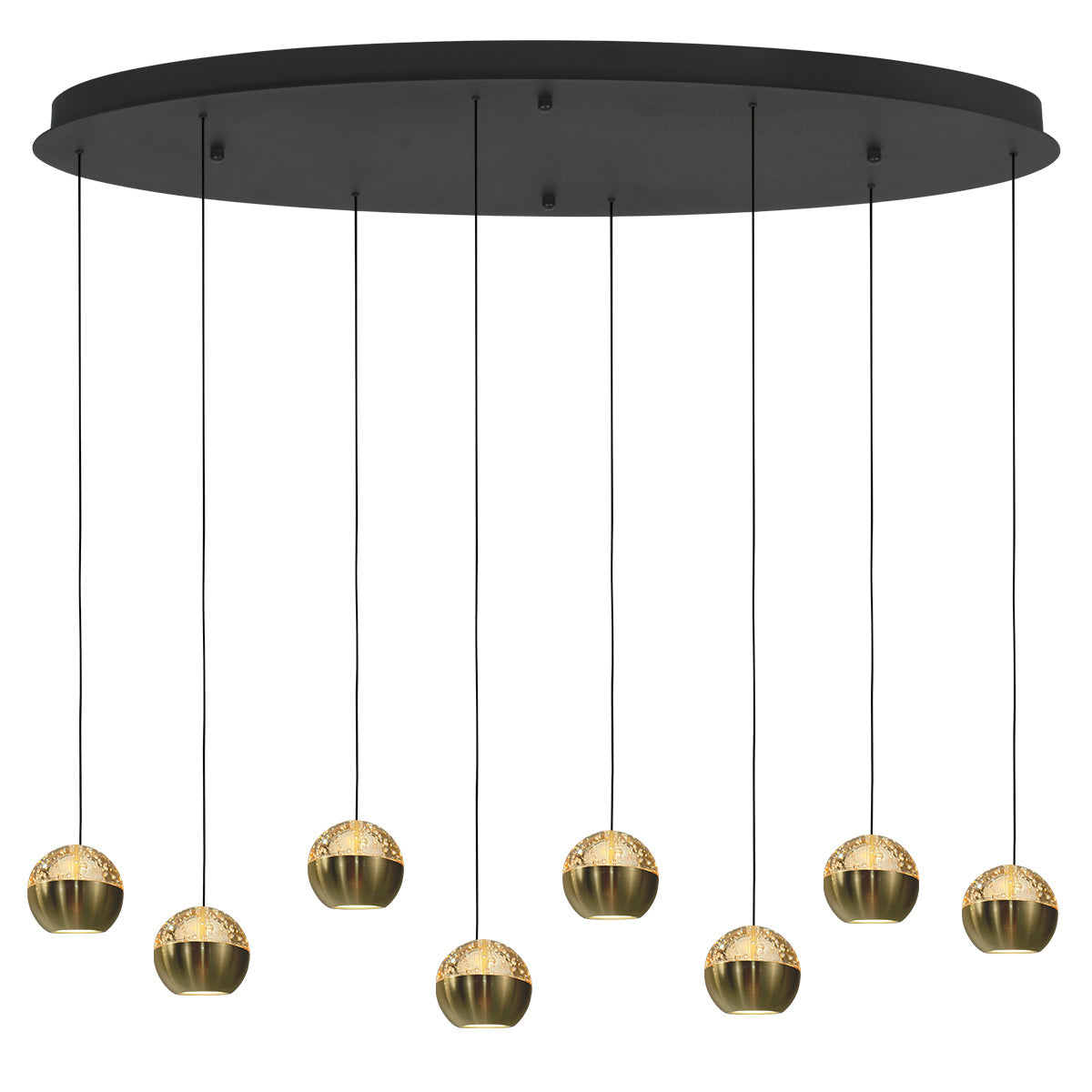 Belluno 4591ME – 8-lichts ovale hanglamp met kabellift