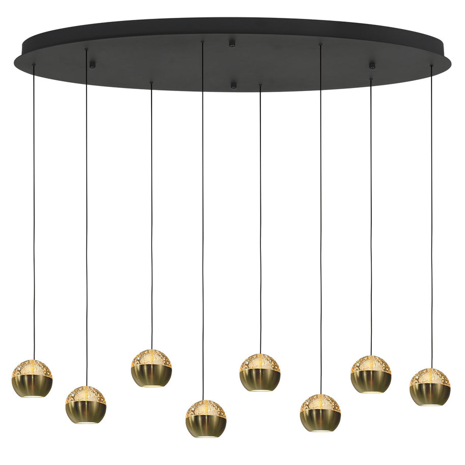 Belluno 4591ME – 8-lichts ovale hanglamp met kabellift