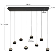 Belluno 4592ZW – 8-lichts hanglamp met kabellift