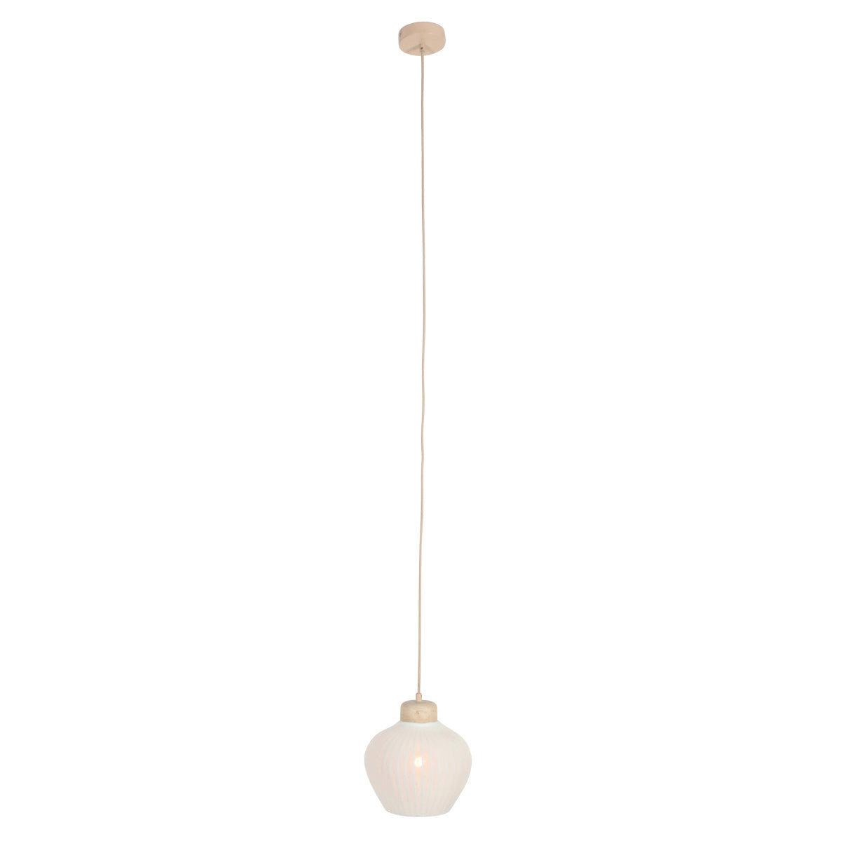 Travino 4598CR hanglamp – linnen en travertin in natuurlijke stijl