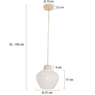 Travino 4598CR hanglamp – linnen en travertin in natuurlijke stijl