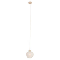 Travino 4598CR hanglamp – linnen en travertin in natuurlijke stijl