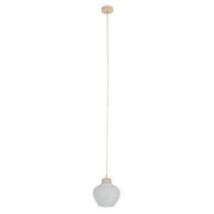 Travino 4598CR hanglamp – linnen en travertin in natuurlijke stijl