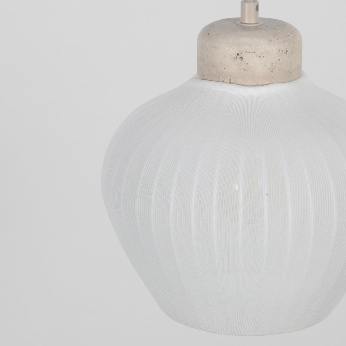 Travino 4598CR hanglamp – linnen en travertin in natuurlijke stijl
