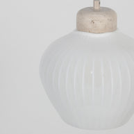 Travino 4598CR hanglamp – linnen en travertin in natuurlijke stijl