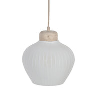 Travino 4598CR hanglamp – linnen en travertin in natuurlijke stijl