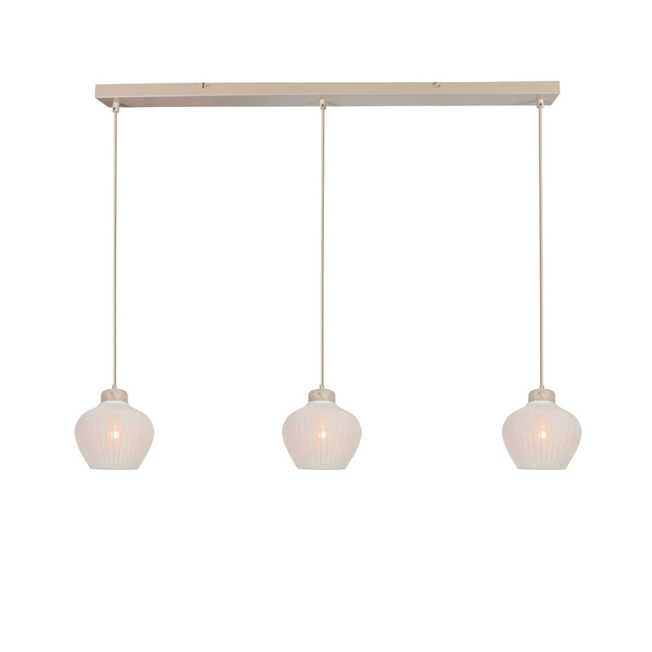 Travino 4599CR hanglamp – linnen & travertin, stijlvol boven de tafel