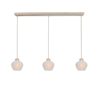 Travino 4599CR hanglamp – linnen & travertin, stijlvol boven de tafel
