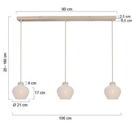 Travino 4599CR hanglamp – linnen & travertin, stijlvol boven de tafel
