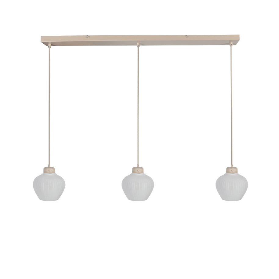 Travino 4599CR hanglamp – linnen & travertin, stijlvol boven de tafel