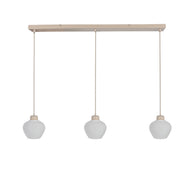Travino 4599CR hanglamp – linnen & travertin, stijlvol boven de tafel