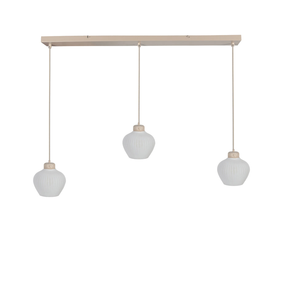 Travino 4599CR hanglamp – linnen & travertin, stijlvol boven de tafel