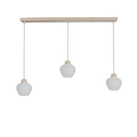 Travino 4599CR hanglamp – linnen & travertin, stijlvol boven de tafel