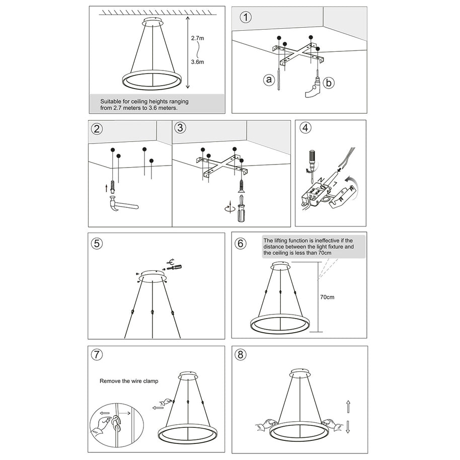 Stalen hanglamp Ringlede 4612ST met kabelhefsysteem