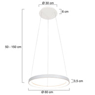 Witte hanglamp Ringlede 4612W met kabelhefsysteem