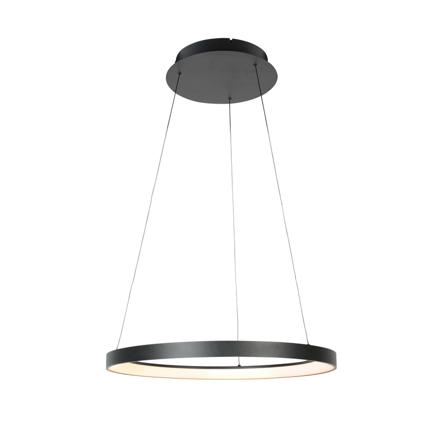 Zwarte hanglamp Ringlede 4612ZW met kabel-liftsysteem