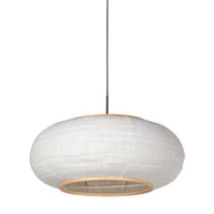 Hanglamp Silva Alba 4640ZW zwart met linnen kap Ø60 cm