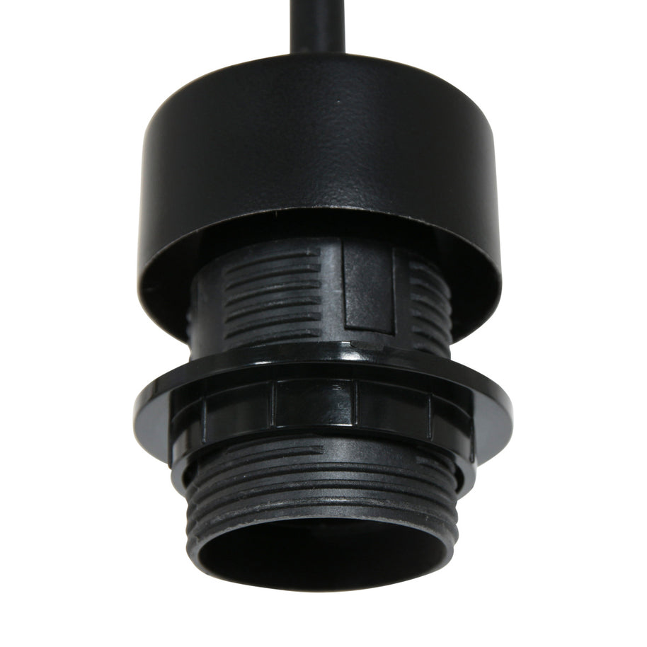 Hanglamp Silva Alba 4640ZW zwart met linnen kap Ø60 cm