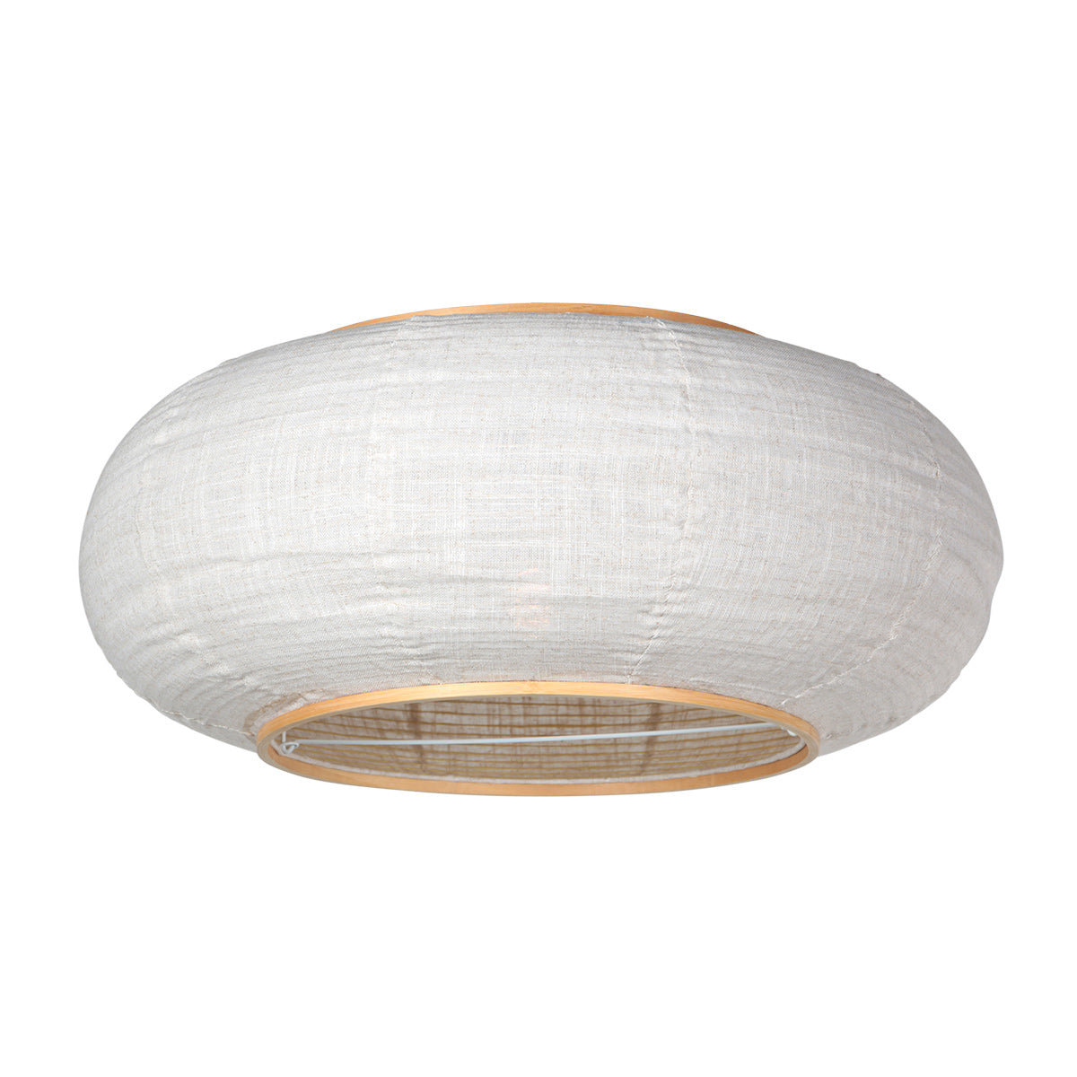 Hanglamp Silva Alba 4640ZW zwart met linnen kap Ø60 cm
