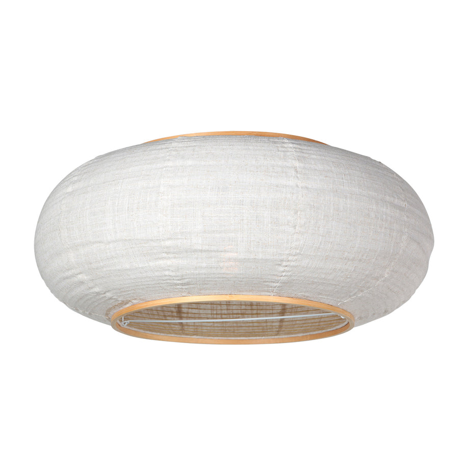Hanglamp Silva Alba 4640ZW zwart met linnen kap Ø60 cm