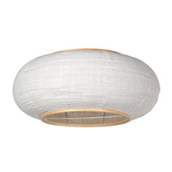 Hanglamp Silva Alba 4640ZW zwart met linnen kap Ø60 cm