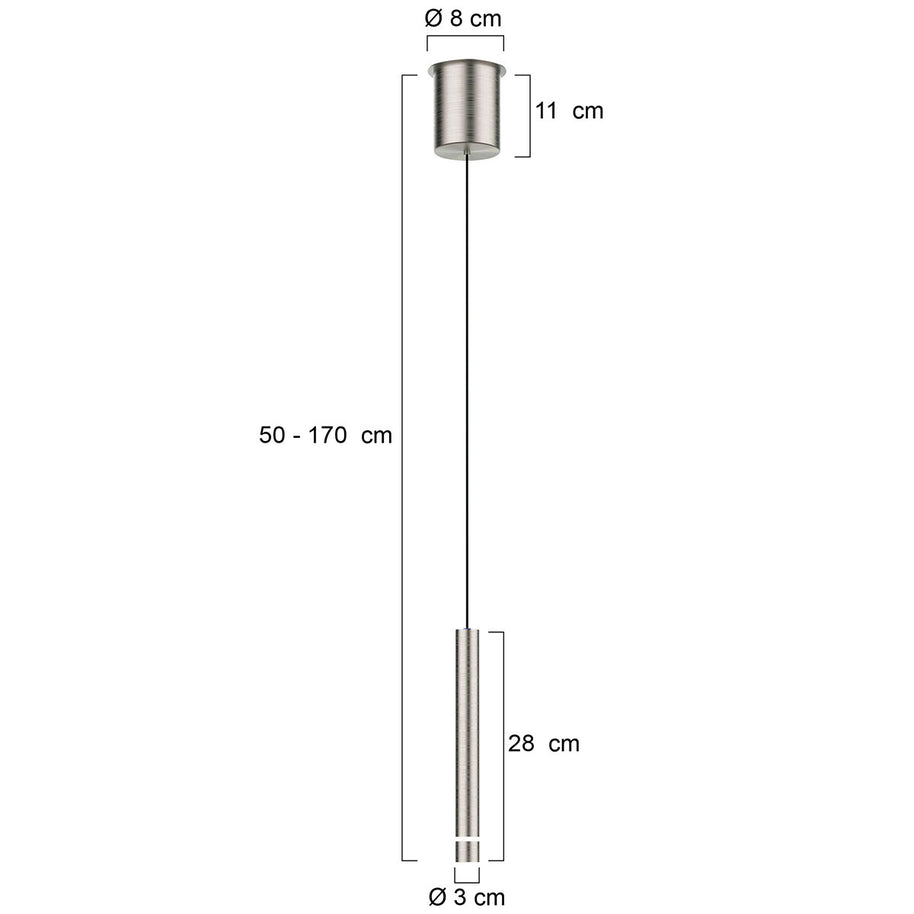Hanglamp Volari 4714ST stalen pendellamp met warm LED-licht