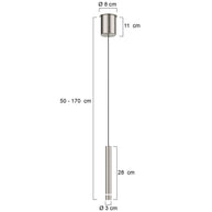 Hanglamp Volari 4714ST stalen pendellamp met warm LED-licht