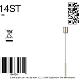 Hanglamp Volari 4714ST stalen pendellamp met warm LED-licht