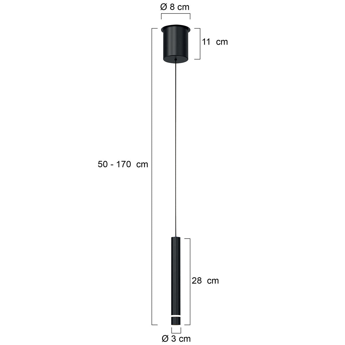 Hanglamp Volari 4714ZW zwarte pendellamp met kabellift