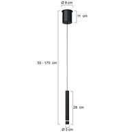 Hanglamp Volari 4714ZW zwarte pendellamp met kabellift