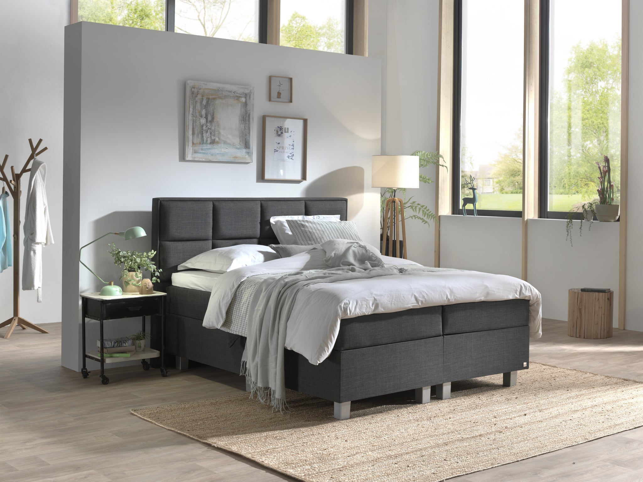 Opbergboxspring Grande Antraciet 140x200