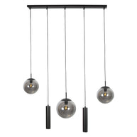 Zwarte hanglamp Bollique 4847ZW, 5-lichts voor eettafel