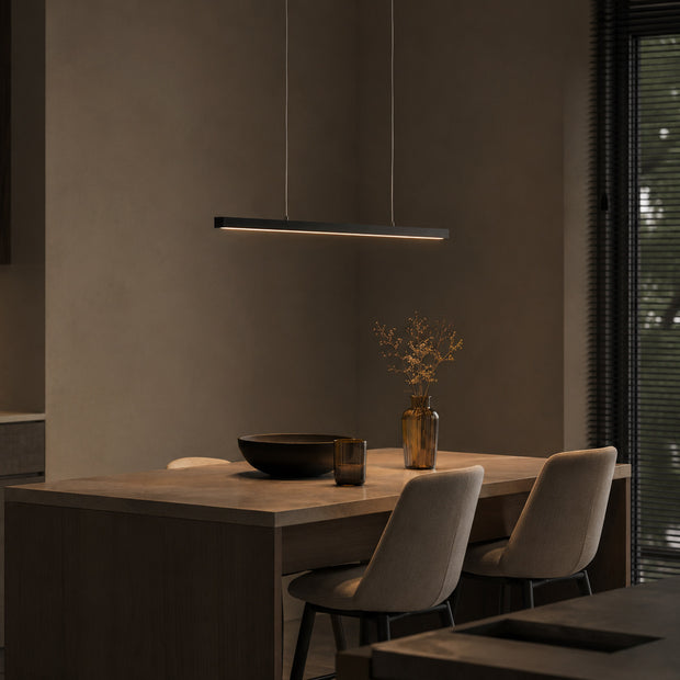 Hanglamp Bande 4906ZW zwarte hanglamp met kabellift 80 cm breed